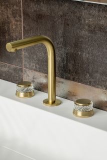 Встраиваемый смеситель для раковины Boheme Aura 152-MG-A золото матовое